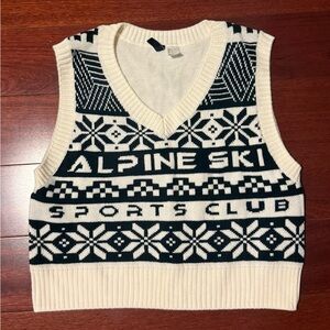 Men's Sweater Vest - Black and Cream